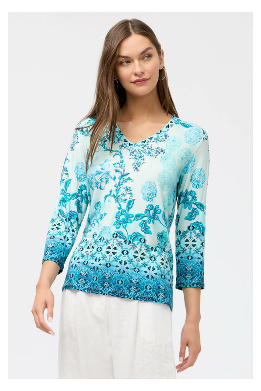 Johnny Was THE JANIE FAVORITE 3/4 SLEEVE V-NECK TEE